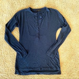 Anthropologie The Refinery Split Neck Top Small